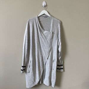 Dex marled light grey zip up front cardigan sweater jacket